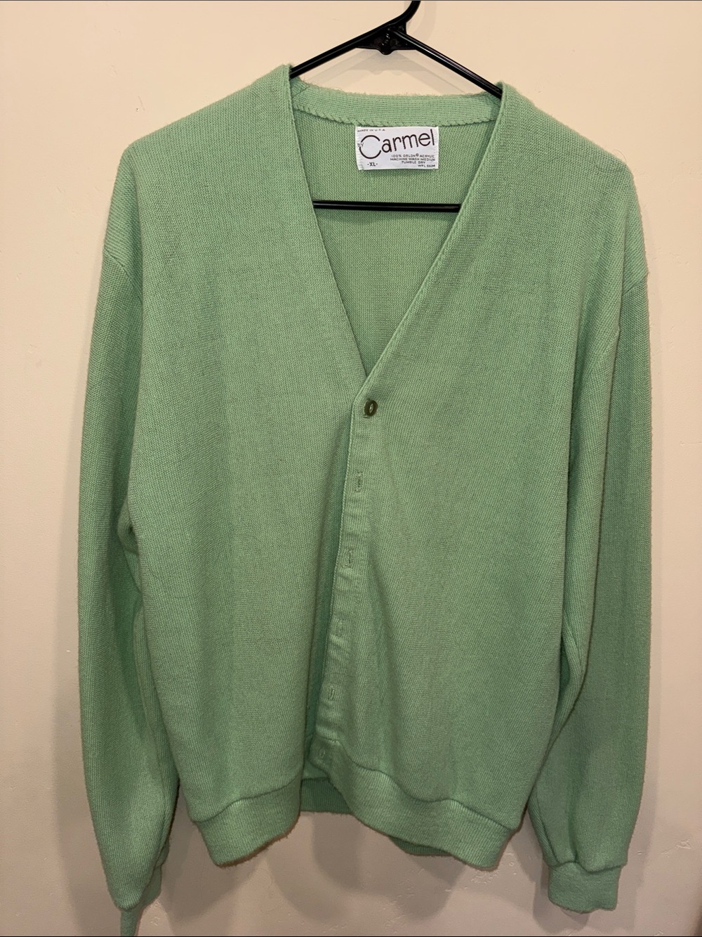 Caramel Men’s Mint Green V-Neck Cardigan